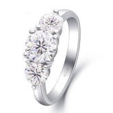 Women 18K White Gold 2.0ctw 6.5mm Moissanite Ring