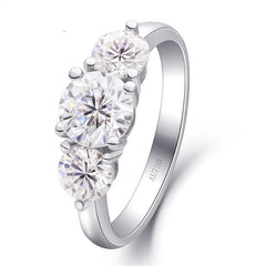 Women 18K White Gold 2.0ctw 6.5mm Moissanite Ring