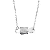 Women Stainless Steel Lock And Key Pendant Necklace