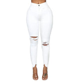 Women Casual Skinny Ripped Denim Jeans