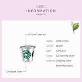 Sterling Silver 925 Coffee Cup Charm