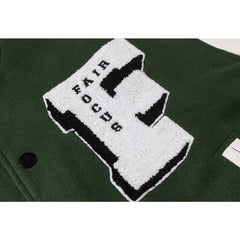 Men Leather Patchwork Embroidery Baseball Jacket