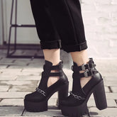 Women Casual Buckle High Platforms