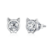 Sterling Silver 925 Women Cute Cat Earrings