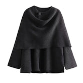 Women Casual Knit Shawl Scarf Shirt