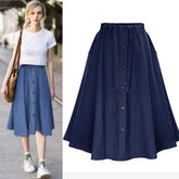 Women Casual Midi Denim Skirts