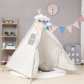 Kids Portable Tipi Cabana Tents with Carpet LED Lights