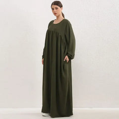 Women Classic Long Sleeve Abaya Dress