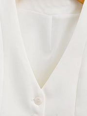 Women Vintage Cropped V Neck Sleeveless Waistcoat