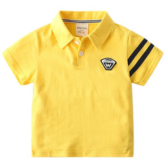 Kids Active Polo Short Sleeve Lapel Cotton Toddler T-shirts Blouses