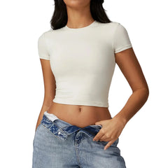 Women Active Fitness Sports Short Sleeve T- Shirt