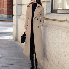 Women Winter Sleek Trench Overcoat