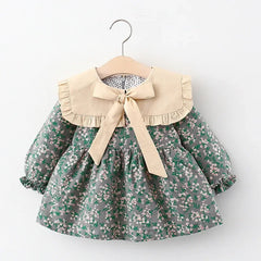 Newborn Baby Girls Floral Princess Cut Dresses