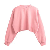 Women Casual Long Sleeve Short Sweatshirts Pullovers