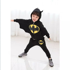 Kids Boys Black Hooded Sweater Tops & Long Pants Set
