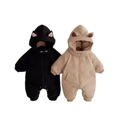 Baby Girls Soft Cotton Thick Winter Rompers One-piece