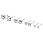 Sterling Silver 925 Platinum Cubic Zirconia Hypoallergenic Earrings
