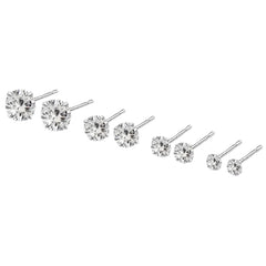 Sterling Silver 925 Platinum Cubic Zirconia Hypoallergenic Earrings