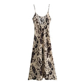 Women Animal Pattern Printed Silk Satin Skirt