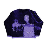 Women Anime Knit Vintage Cashmere Sweater