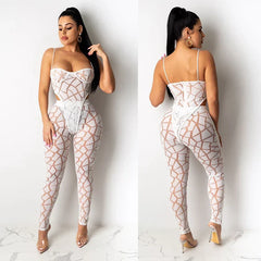Women Beach Bodysuit Top and Pants Suit - 2 Piece
