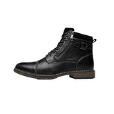 Men Winter Vintage Leather Zip Lace-up Ankle Boots Business Dress