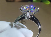 Women 18K Pure Gold Solitaire 2.0ct CZ Engagement Rings