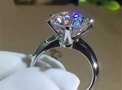Women 18K Pure Gold Solitaire 2.0ct CZ Engagement Rings