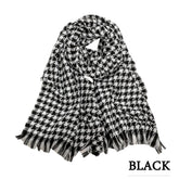 Women Tassel Plaid Headdress Warm Scarf