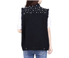 Women Casual Embellished Denim Jacket