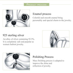 Sterling Silver 925 Loyal Partners French Bulldog Bead Charm Bracelets
