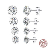 Sterling Silver 925 Platinum Cubic Zirconia Hypoallergenic Earrings