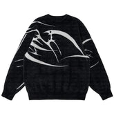 Women Vintage Harajuku Gothic Print Knit Sweater