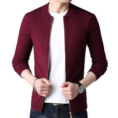 Mens Knitted Slim Fit Cardigan Sweater