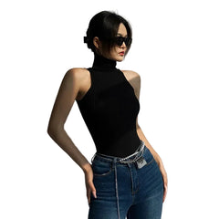 Women Summer Knitted Turtleneck Tops