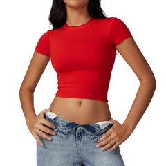Women Active Fitness Sports Short Sleeve T- Shirt