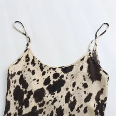 Women Animal Pattern Printed Silk Satin Skirt