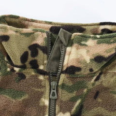 Men Camouflage Zipper Double-sided Polar Fleece Jacket