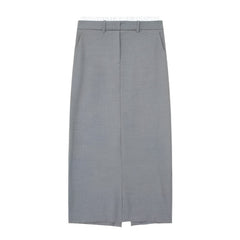 Women Boxer Pleated Straight Slit Skirt