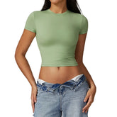 Women Active Fitness Sports Short Sleeve T- Shirt