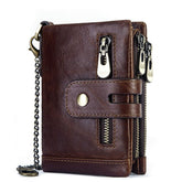 Men Cowhide Genuine Leather Wallet Coin Purse