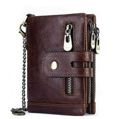 Men Cowhide Genuine Leather Wallet Coin Purse