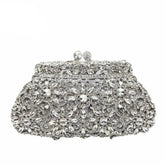 Women Boutique Crystal Flower Clutch Handbag