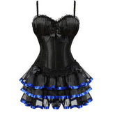 Women Black Victorian Burlesque Corsets Dresses