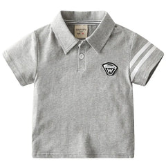 Kids Active Polo Short Sleeve Lapel Cotton Toddler T-shirts Blouses