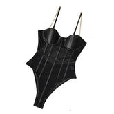 Women Sexy Push Up Lace Sleeveless Bodysuit