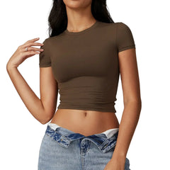 Women Active Fitness Sports Short Sleeve T- Shirt