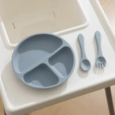 Kids Infant Eating Training Silicone Tableware Set