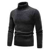 Men Winter Pullover Fleece Turtleneck Sweater