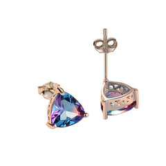 Sterling Silver 925 Purple Geometric Earrings